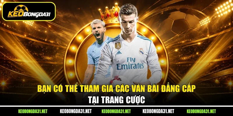 Bạn có thể tham gia các ván bài đẳng cấp tại trang cược